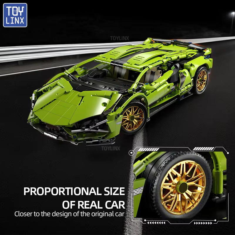 Toylinx Technical Building Blocks Racing Sport Car Speed Vehicle Model City Mechanical Super Bricks Puzzle Toys Adult Gift